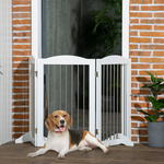 PawHut hondenhekje, vouwbaar, aanpasbare vorm, veilig voor honden tot 20 kg, eenvoudig op te bergen, 154 x 80 x 30 cm, wit | Aosom.nl