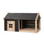 @Pet Hondenhok met kunststof flappen Bungalow 85x57x59 cm naturel