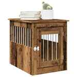 Hondenbench 55x80x68 cm bewerkt hout oud houtkleurig