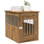 Hondenbench 45x62x59 cm bewerkt hout gerookt eikenkleurig