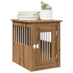 Hondenbench 55x80x68 cm bewerkt hout artisanaal eikenkleurig