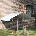 VidaXL Hondenkennel 4 panelen 100x50 cm gepoedercoat staal zwart