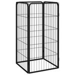 VidaXL Hondenkennel 4 panelen 100x50 cm gepoedercoat staal zwart