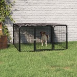 Hondenren XL - Puppyren - Hondenkennel - 8 Kennelpanelen - Staal - 80 cm hoog - 640 cm omtrek - Uitbreidbaar