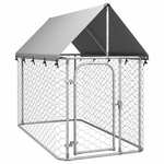 VidaXL Hondenkennel 100x100x70 cm staal zilverkleurig