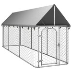 vidaXL Hondenkennel voor buiten met dak 450x450x200 cm