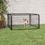 Hondenren XL - Puppyren - Hondenkennel - 8 Kennelpanelen - Staal - 80 cm hoog - 640 cm omtrek - Uitbreidbaar