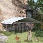 vidaXL Hondenkennel voor buiten 950x570x185 cm gegalvaniseerd staal