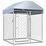 Hondenkennel 193,5x97x100 cm staal zwart