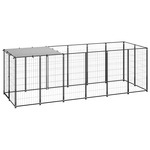 Hondenkennel voor buiten met dak 110x220x180 cm staal