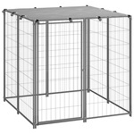 Hondenkennel buiten met dak 110x220x180 cm gegalvaniseerd staal