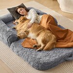 Draagbaar Hondenkussen Beige Flannel