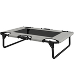 vidaXL Hondenbank met lade 75x50x38 cm pluche grijs