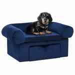 vidaXL Hondenbank met lade 75x50x38 cm pluche zwart