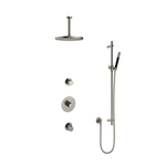 Hotbath Get together IBS1 Regendoucheset inbouw - 15cm plafondarm - 25cm ronde hoofddouche - staafhanddouche - geborsteld nikkel IBS1GN24