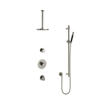 Hotbath Cobber IBS22 Regendoucheset inbouw - 35cm wandarm - 20cm ronde hoofddouche - staafhanddouche - nikkel geborsteld IBS22GN