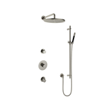 Hotbath Get together IBS1 Regendoucheset inbouw - 35cm wandarm - 30cm ronde hoofddouche - staafhanddouche - geborsteld nikkel IBS1GN5