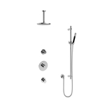 Hotbath Cobber IBS20 Regendoucheset inbouw - 15cm plafondarm - 30cm ronde hoofddouche - staafhanddouche - glijstang - nikkel geborsteld IBS20GN257
