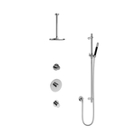 Hotbath Cobber IBS20 Regendoucheset inbouw - 15cm plafondarm - 20cm ronde hoofddouche - staafhanddouche - glijstang - nikkel geborsteld IBS20GN27