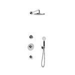 Hotbath Cobber X SDS9 thermostatische regendoucheset met 20cm ronde hoofddouche staafhanddouche messing geborsteld PVD SDSX9BBP