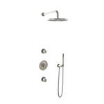 Hotbath Cobber X SDS9 thermostatische regendoucheset met 30cm ronde hoofddouche staafhanddouche messing geborsteld PVD SDSX9BBP5