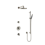 Hotbath Cobber X SDS9 thermostatische regendoucheset met 30cm ronde hoofddouche staafhanddouche nikkel geborsteld SDSX9GN5