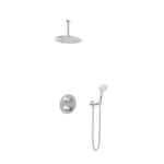 Hotbath Cobber IBS70 Regendoucheset inbouw - 30cm plafondarm - 20cm ronde hoofddouche - staafhanddouche - verouderd messing IBS70AB3