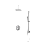 Hotbath Cobber IBS70 Regendoucheset inbouw - 38.5cm wandarm - 30cm ronde hoofddouche - staafhanddouche - geborsteld messing IBS70BB5