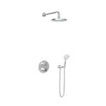 Hotbath Cobber IBS20 Regendoucheset inbouw - 30cm plafondarm - 30cm ronde hoofddouche - staafhanddouche - glijstang - nikkel geborsteld IBS20GN357