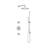 Hotbath Cobber X SDS9 thermostatische regendoucheset met 20cm ronde hoofddouche staafhanddouche nikkel geborsteld SDSX9GN