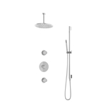 Hotbath Cobber X SDS9 thermostatische regendoucheset met 20cm ronde hoofddouche ronde handdouche nikkel geborsteld SDSX9GN1