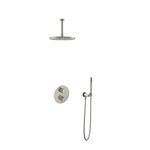 Hotbath Cobber IBS20 Regendoucheset inbouw - 35cm wandarm - 20cm ronde hoofddouche - 3 standen handdouche - nikkel geborsteld IBS20GN1