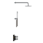 Hotbath Cobber IBS20 Regendoucheset inbouw - 15cm plafondarm - 20cm ronde hoofddouche - 3 standen handdouche - nikkel geborsteld IBS20GN12