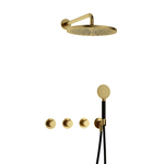 Hotbath Cobber IBS70 Regendoucheset inbouw - 38.5cm wandarm - 20cm ronde hoofddouche - staafhanddouche - verouderd ijzer IBS70AI