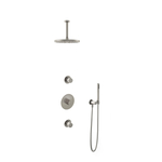 Hotbath Cobber IBS70 Regendoucheset inbouw - 38.5cm wandarm - 20cm ronde hoofddouche - staafhanddouche - nikkel geborsteld IBS70GN
