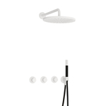Hotbath Cobber IBS70 Regendoucheset inbouw - 15cm plafondarm - 30cm ronde hoofddouche - staafhanddouche - nikkel geborsteld IBS70GN25