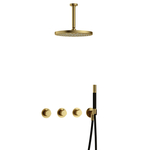 Hotbath Cobber IBS20 Regendoucheset inbouw - 15cm plafondarm - 20cm ronde hoofddouche - 3 standen handdouche - glijstang - chroom IBS20CR127