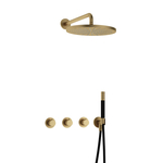 Hotbath Cobber IBS20 Regendoucheset inbouw - 35cm wandarm - 20cm ronde hoofddouche - 3 standen handdouche - glijstang - chroom IBS20CR17