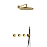 Hotbath Cobber IBS20 Regendoucheset inbouw - 35cm wandarm - 20cm ronde hoofddouche - 3 standen handdouche - nikkel geborsteld IBS20GN1