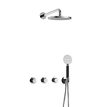 Hotbath Cobber thermostatische regendoucheset met 20cm ronde hoofddouche ronde handdouche koper geborsteld PVD SDS9BCP1