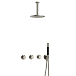 Hotbath Cobber X SDS9 thermostatische regendoucheset met 20cm ronde hoofddouche ronde handdouche zwart mat SDSX9BL1