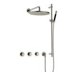 Hotbath Cobber thermostatische regendoucheset met 20cm ronde hoofddouche ronde handdouche messing geborsteld PVD SDS9BBP1