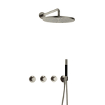 Hotbath Cobber thermostatische regendoucheset met 30cm ronde hoofddouche ronde handdouche messing geborsteld PVD SDS9BBP15