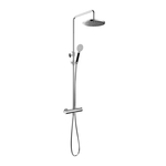 Hotbath Cobber thermostatische regendoucheset met 30cm ronde hoofddouche staafhanddouche messing geborsteld SDS9BB5