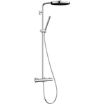 Hotbath Cobber thermostatische regendoucheset met 20cm ronde hoofddouche staafhanddouche nikkel geborsteld SDS9GN