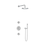 Hotbath Cobber IBS20 Regendoucheset inbouw - 30cm plafondarm - 30cm ronde hoofddouche - staafhanddouche - nikkel geborsteld IBS20GN35