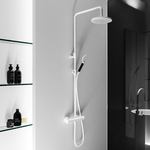 Hotbath Cobber thermostatische regendoucheset met 20cm ronde hoofddouche staafhanddouche messing gepolijst PVD SDS9NBP