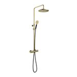 Hotbath Cobber thermostatische regendoucheset met 20cm ronde hoofddouche ronde handdouche nikkel geborsteld SDS9GN1