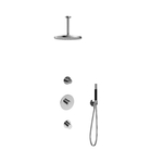 Hotbath Cobber IBS20 Regendoucheset inbouw - 35cm wandarm - 20cm ronde hoofddouche - staafhanddouche - nikkel geborsteld IBS20GN