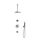 Hotbath Cobber thermostatische regendoucheset met 20cm ronde hoofddouche ronde handdouche wit mat SDS9WH1
